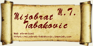 Mijobrat Tabaković vizit kartica